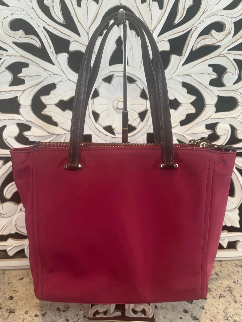 Kate Spade Nylon Chelsea Medium Satchel Tote Dark Pink